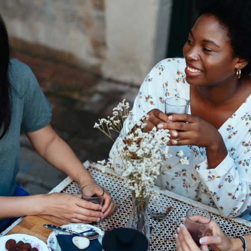 group of women having brunch at a neighborhood restaurant